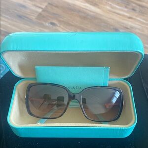 Authentic Tiffany & Co. Woman’s Rhinestone Key Sunglasses & Case